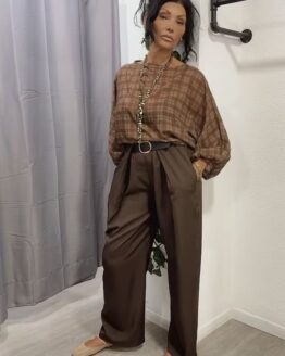 Blusa abullonada cuadro
